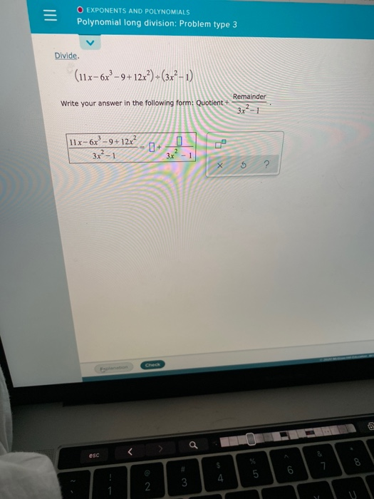 Solved O EXPONENTS AND POLYNOMIALS Polynomial Long Division Chegg