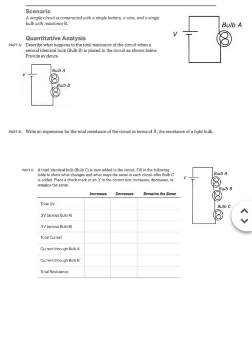 Solved Scenario A simple circuit is constructed with a | Chegg.com