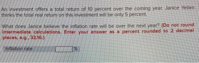 Solved An investment offers a total return of 10 percent | Chegg.com