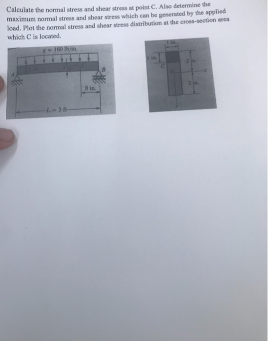 Solved Calculate the normal stress and shear stress at point | Chegg.com