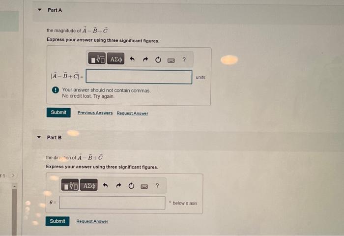 Solved The Magnitude Of A−B+C Express Your Answer Using | Chegg.com