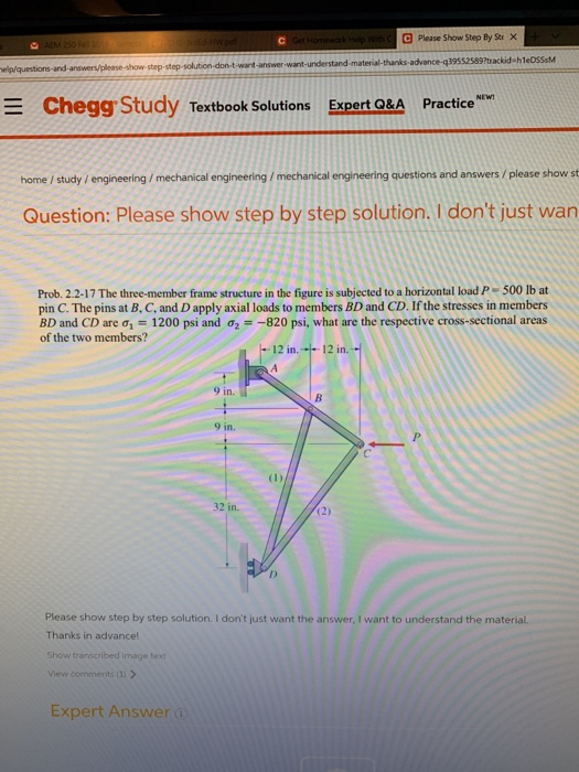 Solved Please show step by step solution. I don't just want | Chegg.com
