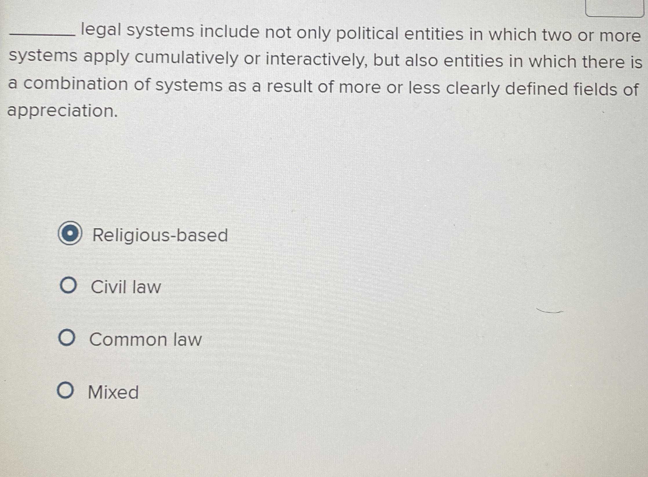 Solved legal systems include not only political entities in | Chegg.com