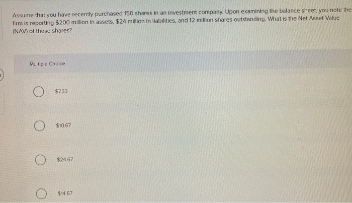 Solved Assume that you have recently purchased 150 shares in | Chegg.com