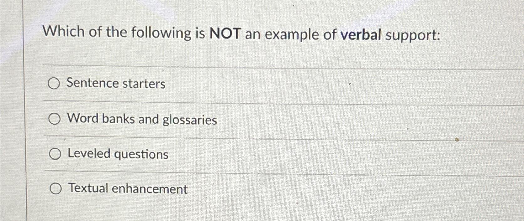 Solved Which of the following is NOT an example of verbal | Chegg.com