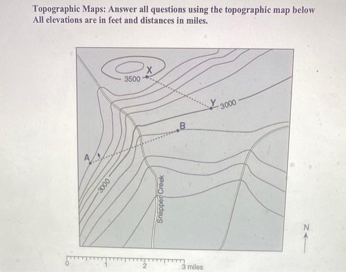 Solved Topographic Maps: Answer All Questions Using The | Chegg.com