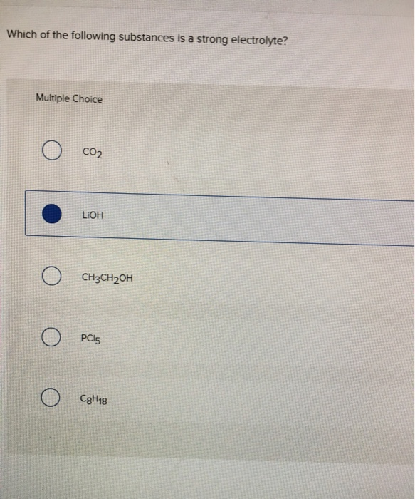 Which of the following substances is a strong
