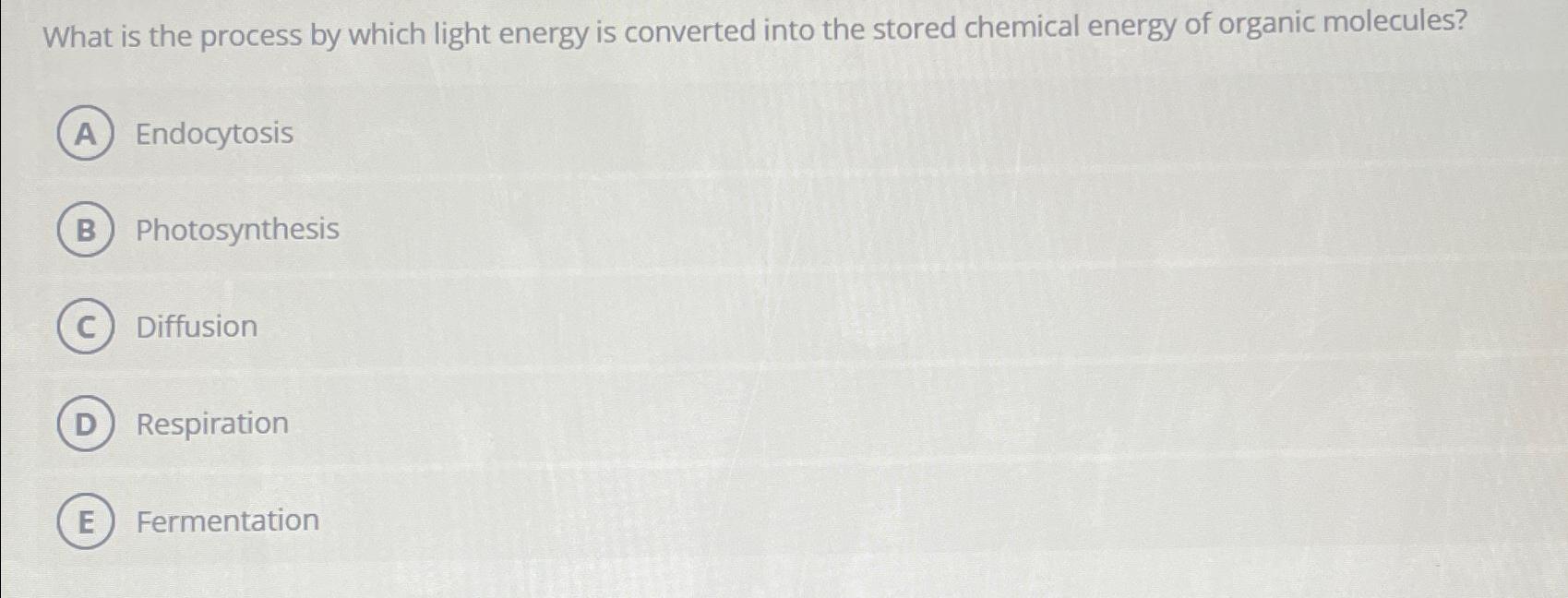 how is light energy converted into stored chemical energy