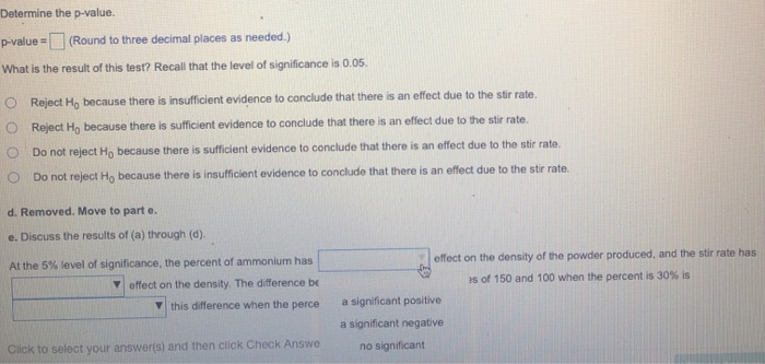 Solved An experiment was carried out to study the effect of | Chegg.com