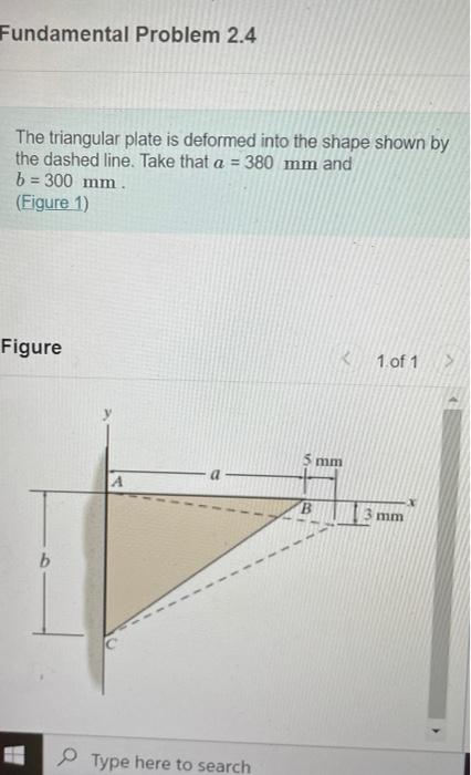 Solved Fundamental Problem 2.4 The triangular plate is | Chegg.com