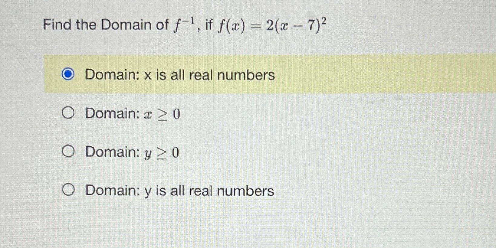 is the domain x