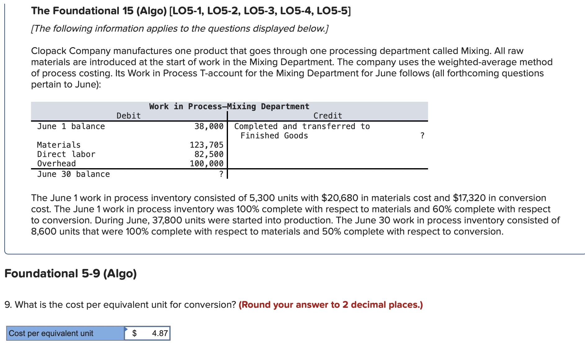 Solved Foundational 5-9 (Algo)What is the cost per | Chegg.com