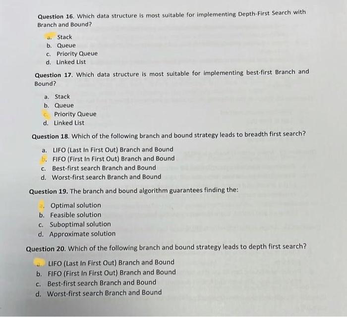 Solved Question 1. Which of the following can be solved by | Chegg.com