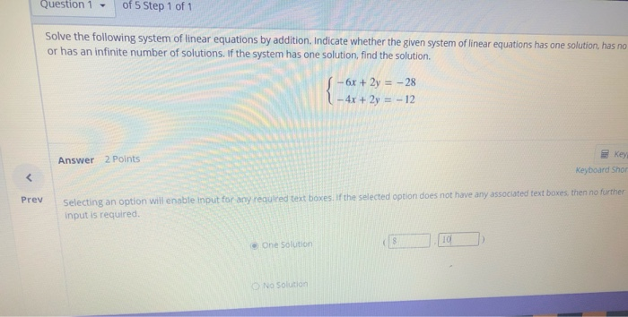 Solved Question 1 of 5 Step 1 of 1 Solve the following | Chegg.com
