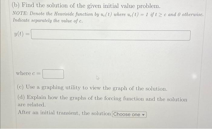 Solved Consider The Following Initial Value Problem 2002