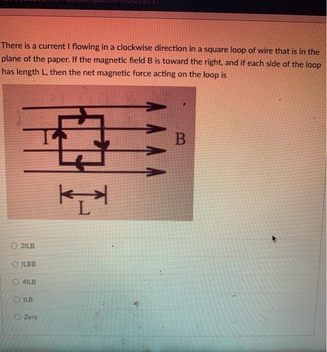Solved There is a current I flowing in a clockwise direction | Chegg.com