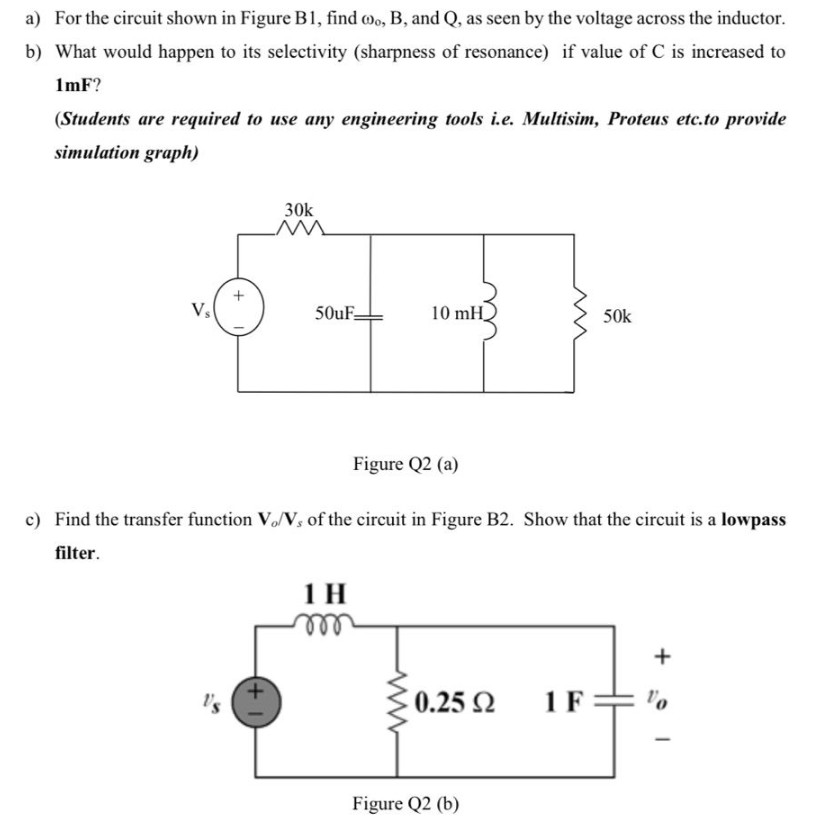 Solved help a) ﻿For the circuit shown in Figure B 1 , ﻿find | Chegg.com