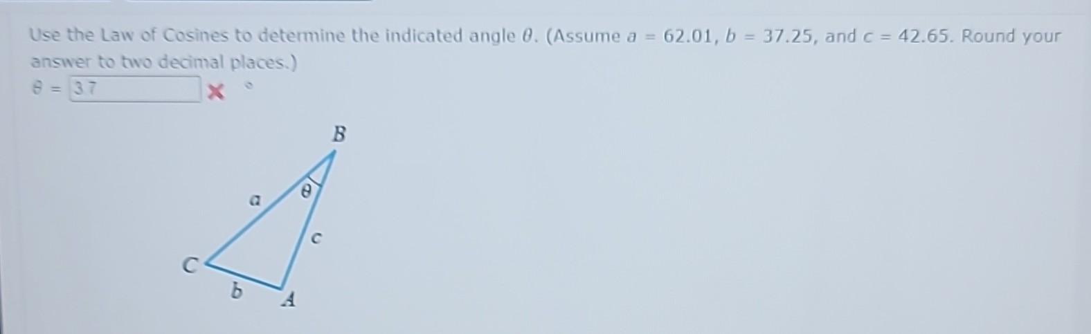 Solved Use the Law of Cosines to determine the indicated | Chegg.com