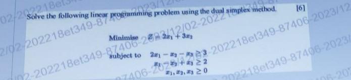 Solved Solve The Following Linear Programming Problem Using | Chegg.com