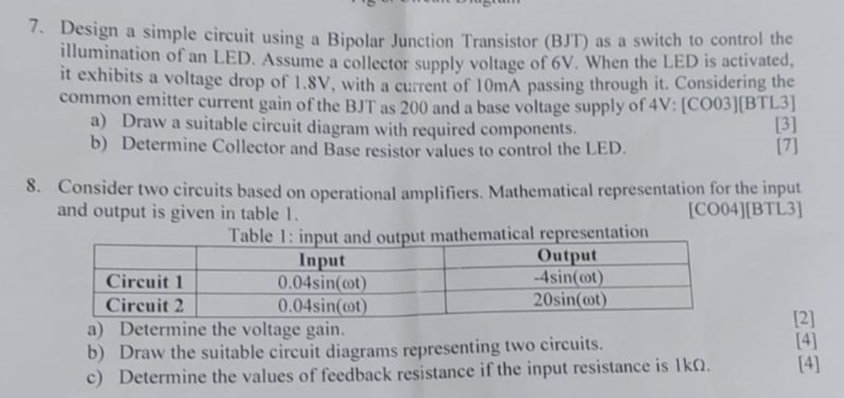 Solved Design a simple circuit using a Bipolar Junction | Chegg.com