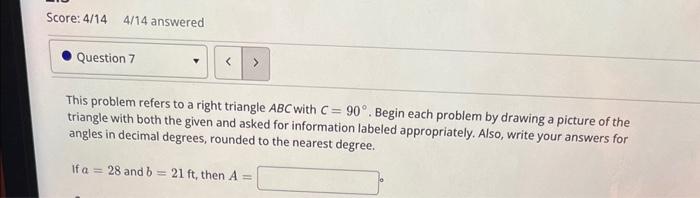 Solved This problem refers to a right triangle ABC with | Chegg.com