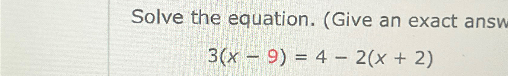 Solved Solve the equation. (Give an exact | Chegg.com