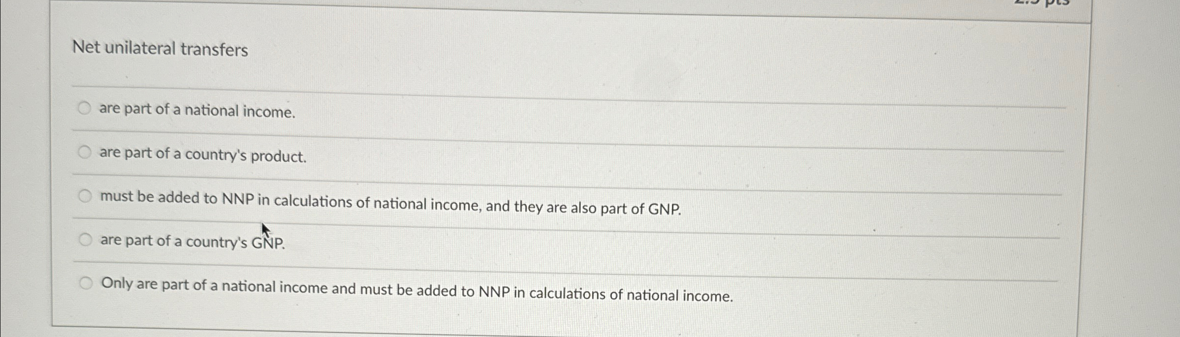 Solved Net unilateral transfersare part of a national
