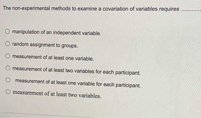 quiz non experimental research methods and variables