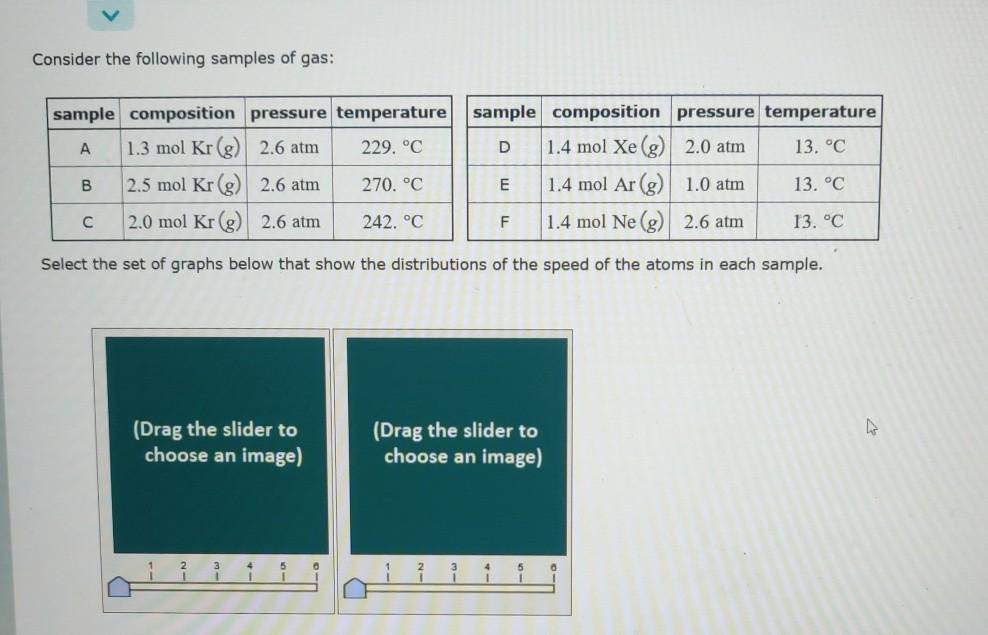 Solved Consider the following samples of gas: D sample | Chegg.com