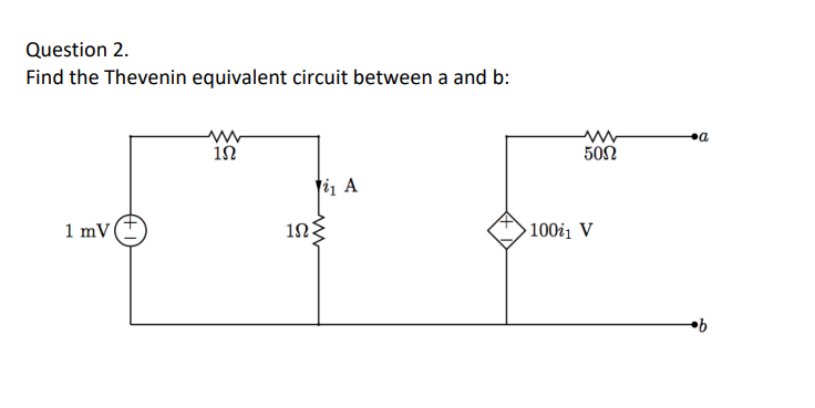 Question 2.Find the Thevenin equivalent circuit | Chegg.com