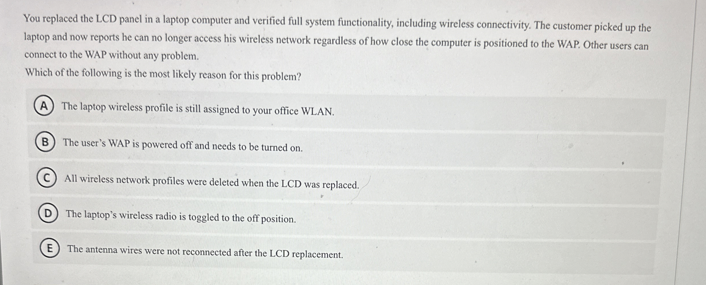 Solved You replaced the LCD panel in a laptop computer and | Chegg.com