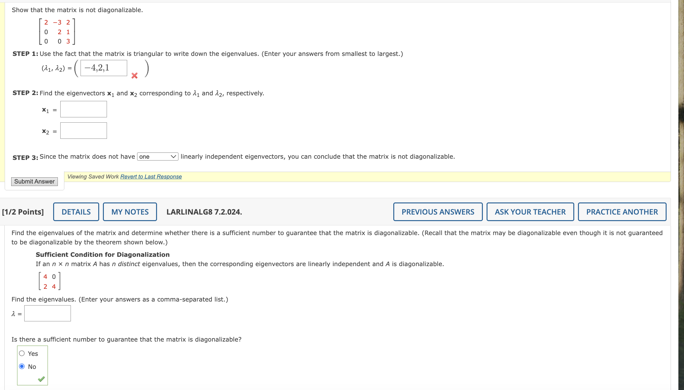 Solved Show that the matrix is not | Chegg.com