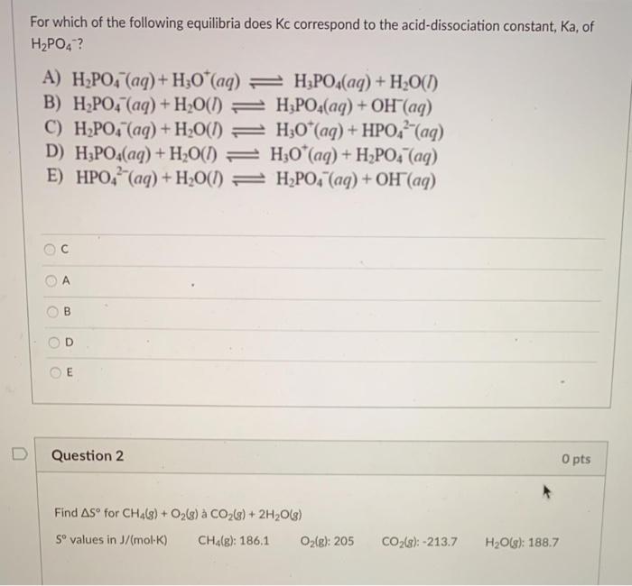 Solved For Which Of The Following Equilibria Does Kc Corr Chegg Com