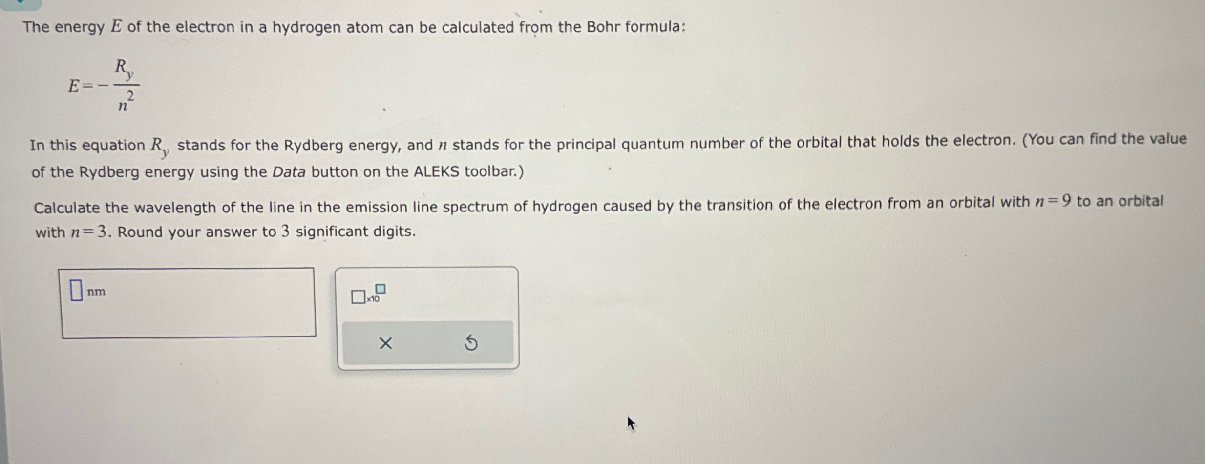 Solved The energy E ﻿of the electron in a hydrogen atom can | Chegg.com