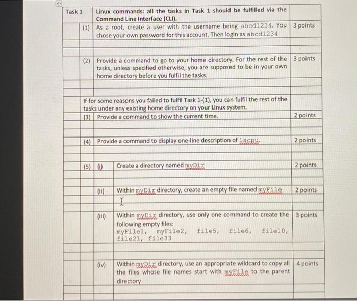 Solved 4- Task 1 Linux commands: all the tasks in Task 1 | Chegg.com