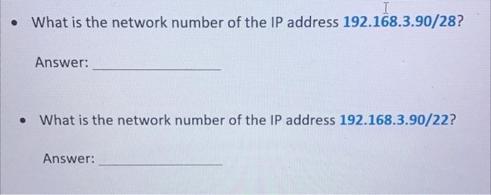 Solved I What is the network number of the IP address | Chegg.com