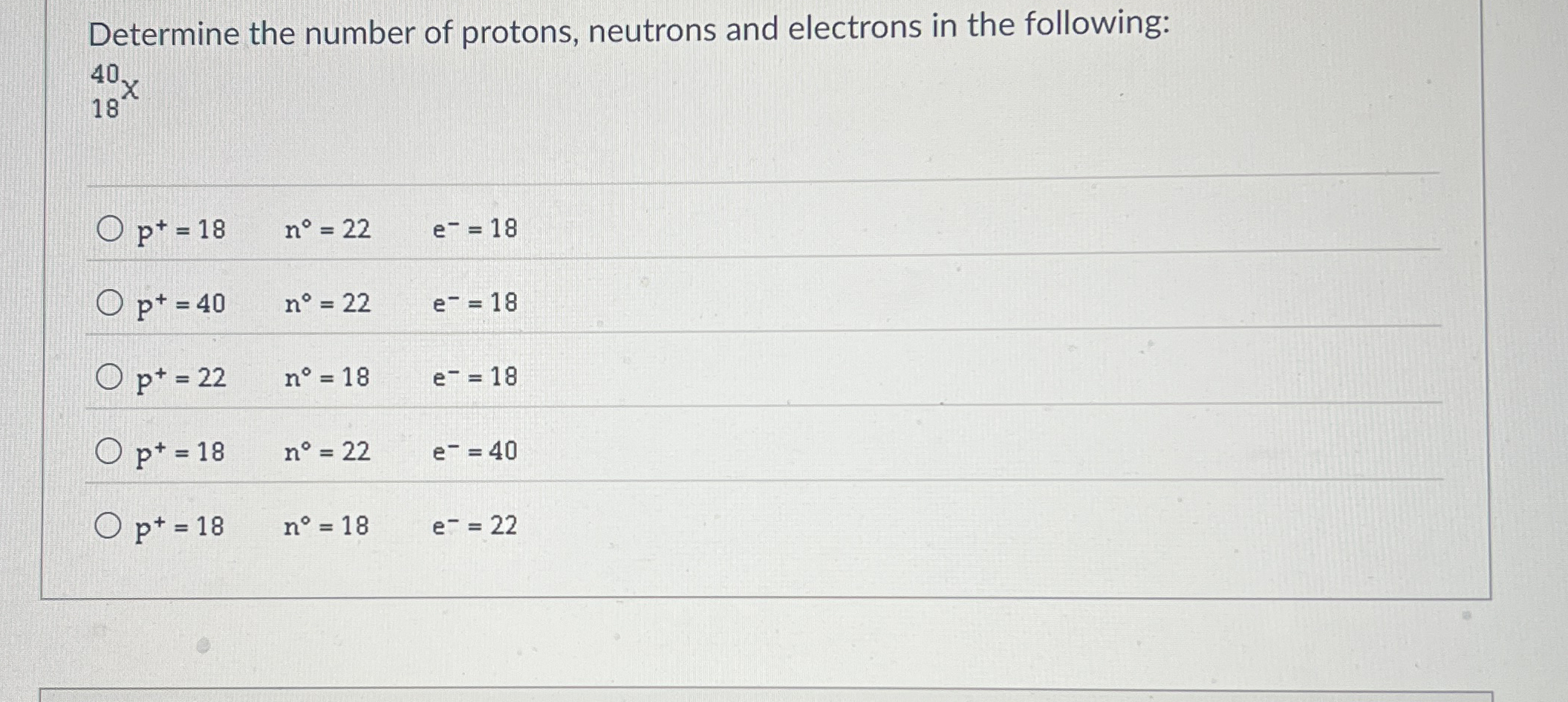 Solved Determine the number of protons, neutrons and | Chegg.com