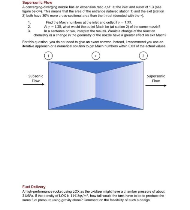 Solved Supersonic Flow A converging-diverging nozzle has an | Chegg.com