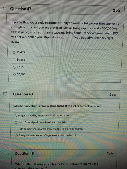 Solved Question 47 2 pts Suppose that you are given an | Chegg.com