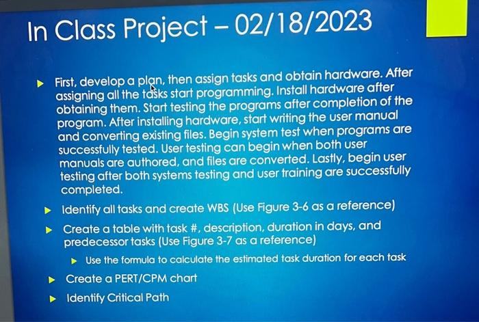 In Class Project - 02/18/2023 First, develop a plan, | Chegg.com