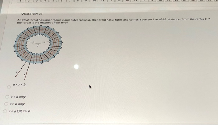Solved QUESTION 29 An ideal toroid has inner radius and | Chegg.com