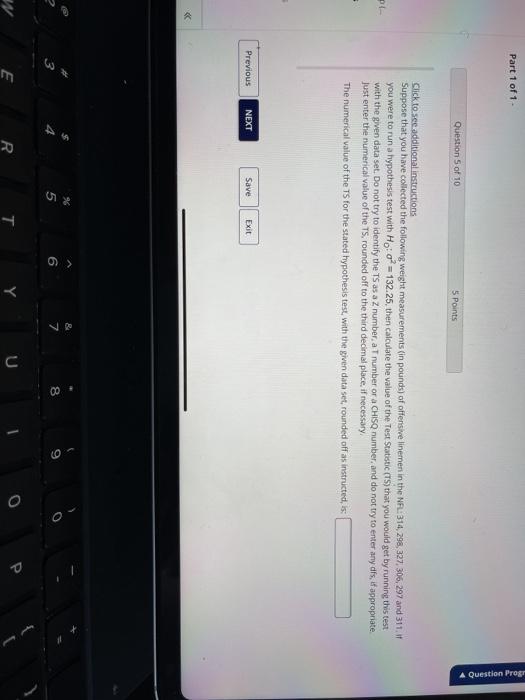 Solved Part 1 of 1 A Question Progr Question 5 of 10 5 | Chegg.com