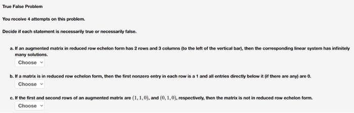 Solved True False Problem You receive 4 attempts on this | Chegg.com
