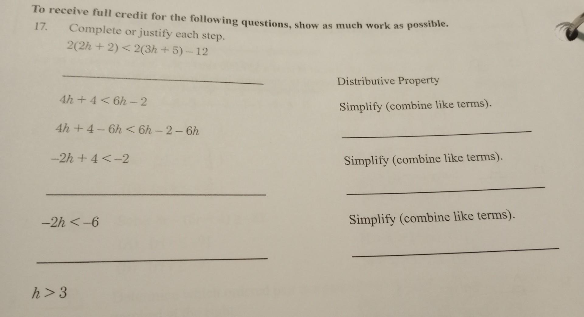 Solved To receive full credit for the following questions, | Chegg.com