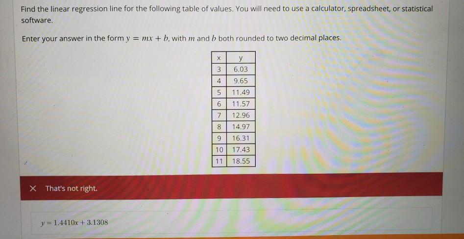 equation of linear regression calculator