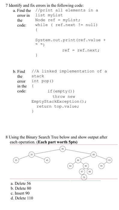 Solved 7 Identify and fix errors in the following code: a. | Chegg.com