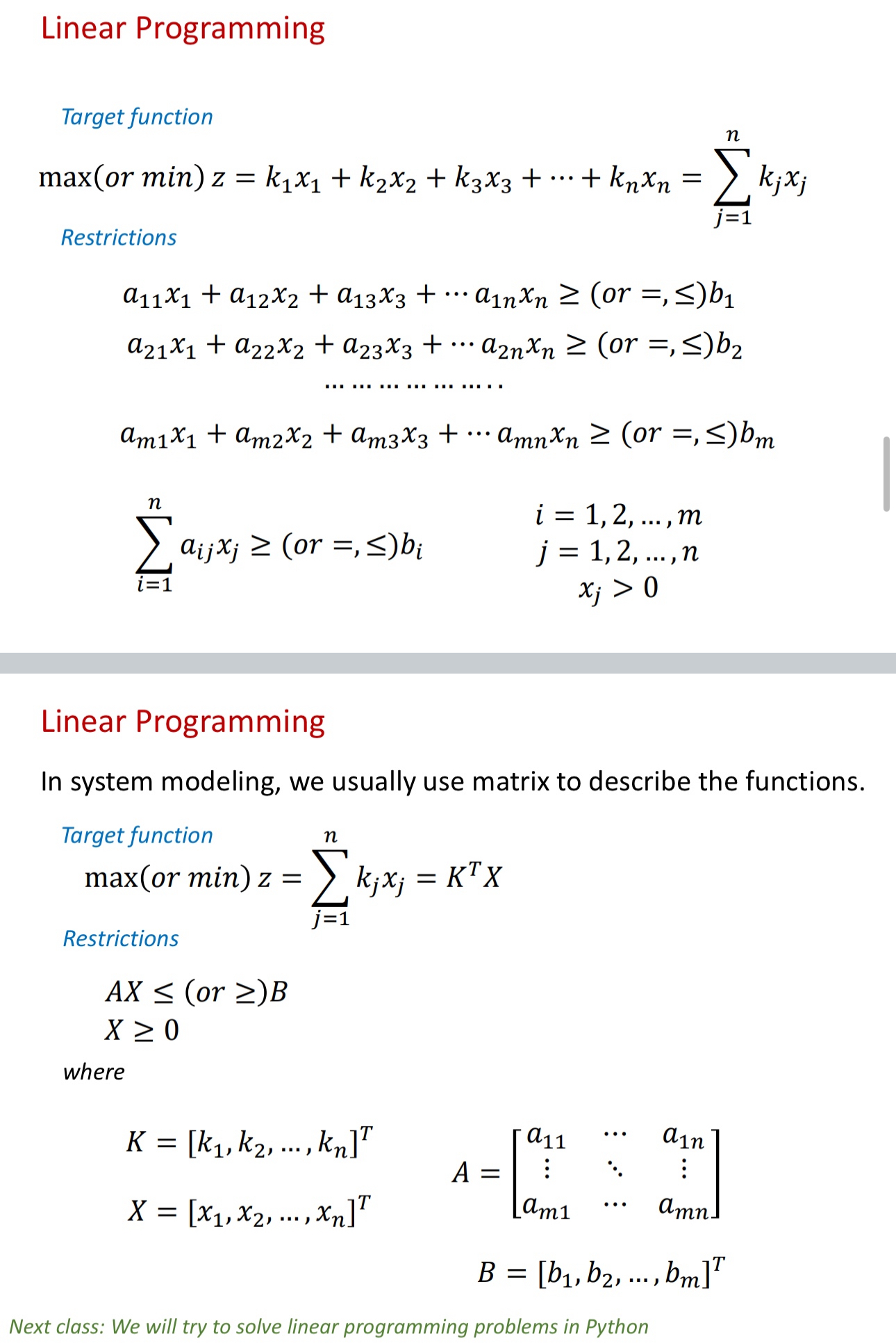 Solved In Lecture 10, ﻿we used the following example for | Chegg.com