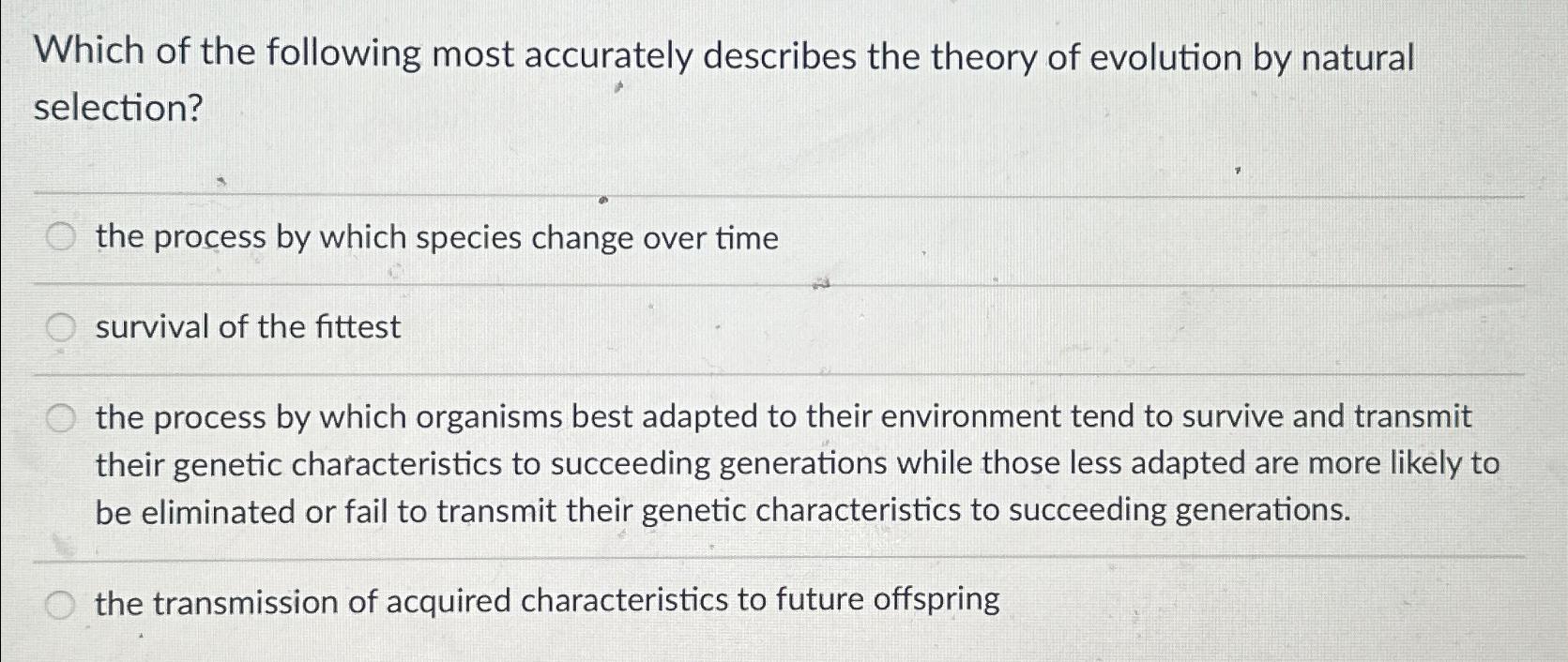 Solved Which of the following most accurately describes the | Chegg.com