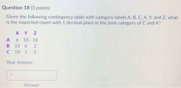Solved Question 18 (3 points) Given the following | Chegg.com