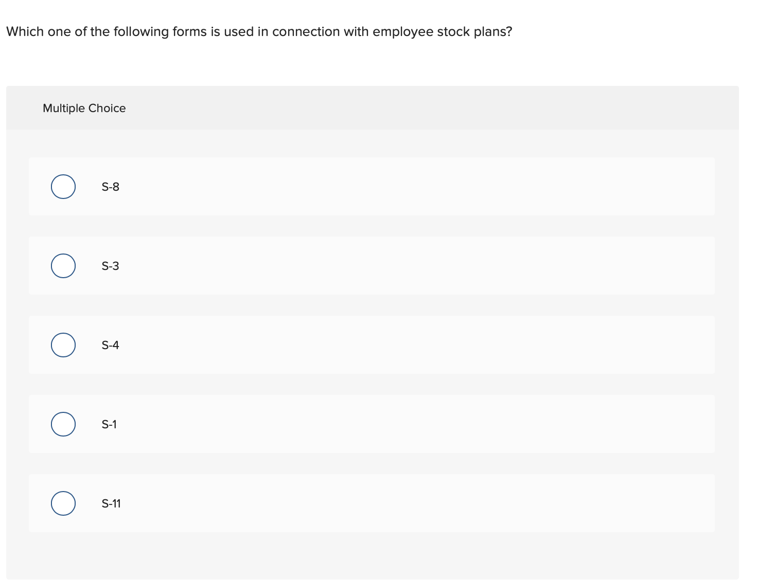 Solved Which one of the following forms is used in | Chegg.com